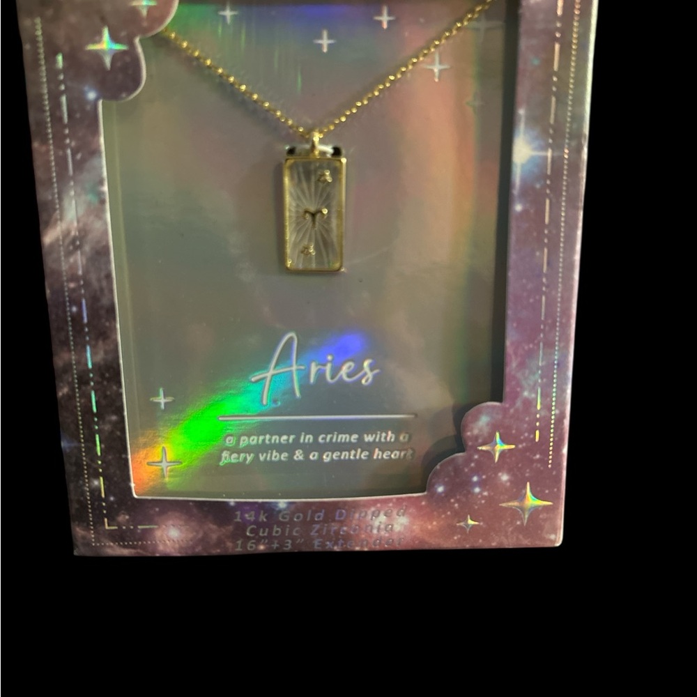Gold Aries Pendant Necklace